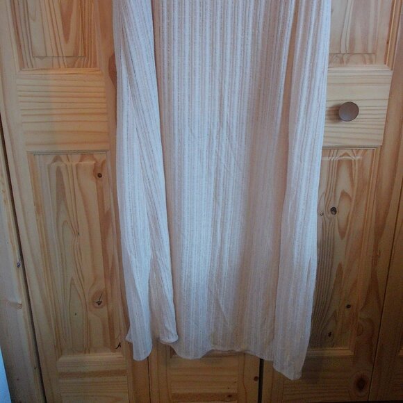 NWTS Moon River Synthetic Ribbed Cold Shoulder Beige Maxi Dress Sz Medium - Picture 3 of 7